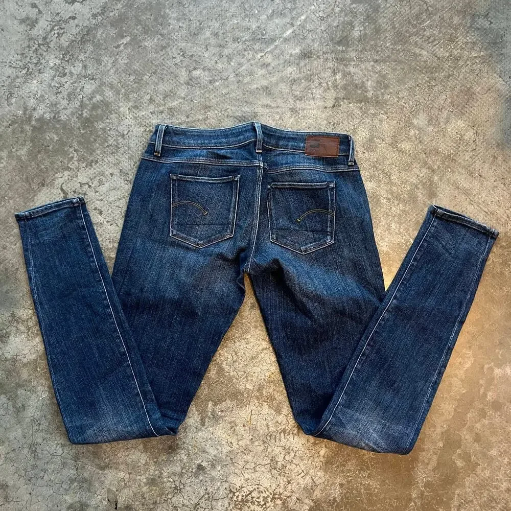 G-Star Raw 3301 Deconst Low Skinny Jeans Dark Wash Indigo 29